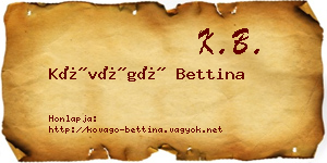Kővágó Bettina névjegykártya